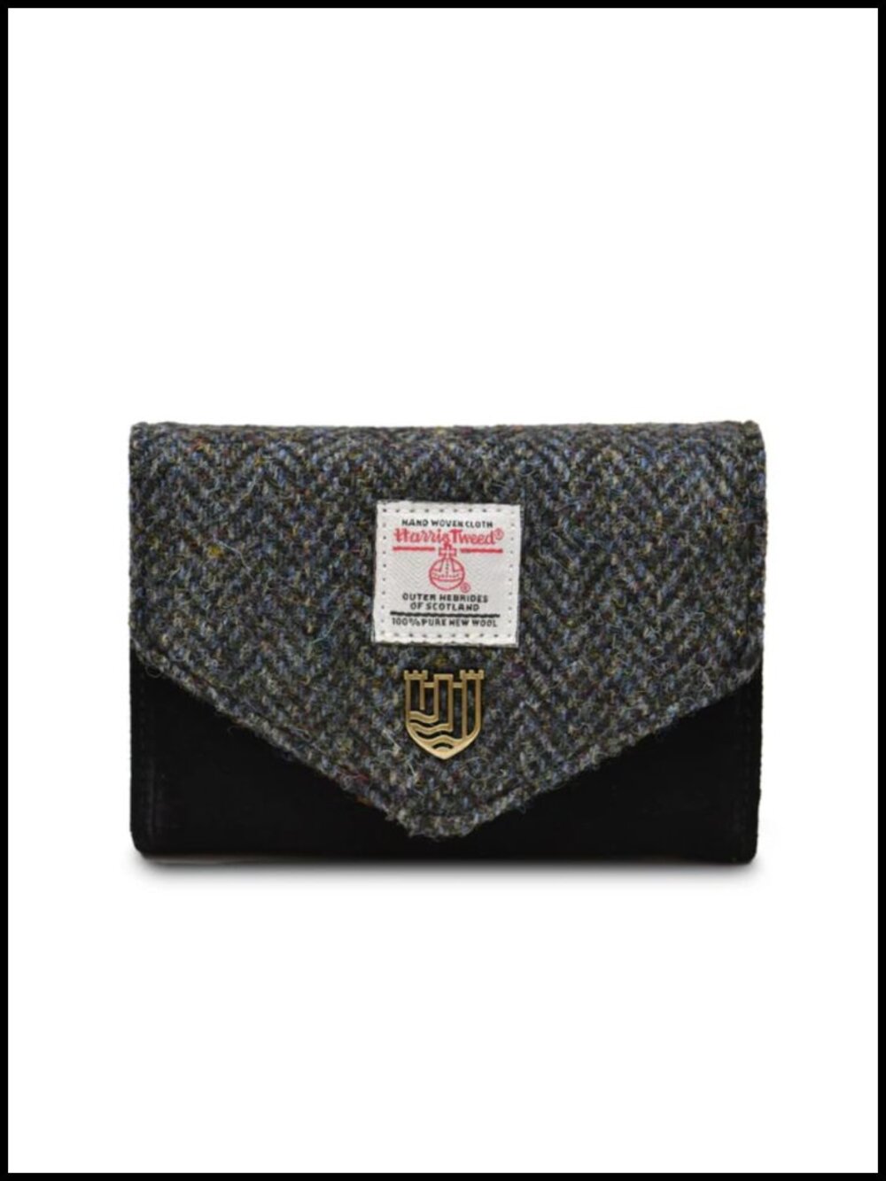Authentic Harris Tweed Small Clasp Purse with PU Leather Interior